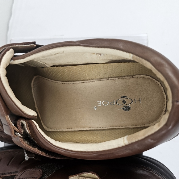 HOOPOE Authentic Leather Brown Men's Shoes Size 11.5 Adjustable Slip On - Picture 9 of 10